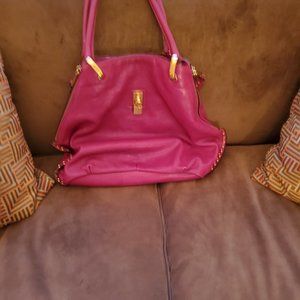 Mark Jacobs hot pink/leather handbag with gold hardware